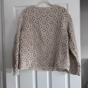 Elegant Cream Crochet Sweater